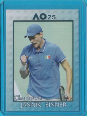 jannik sinner pokemon card #9/10 JANNICK SINNER 2025 AUSTRALIAN OPEN Tennis card + random Topps Chrome  Auto