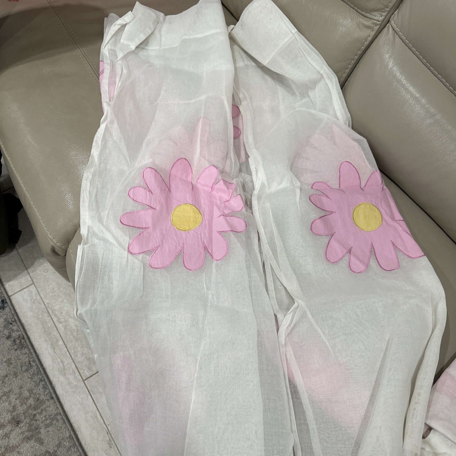 The Company Store Window Curtains 100% Cotton Vintage Beautiful 98”x42” 2 -pairs