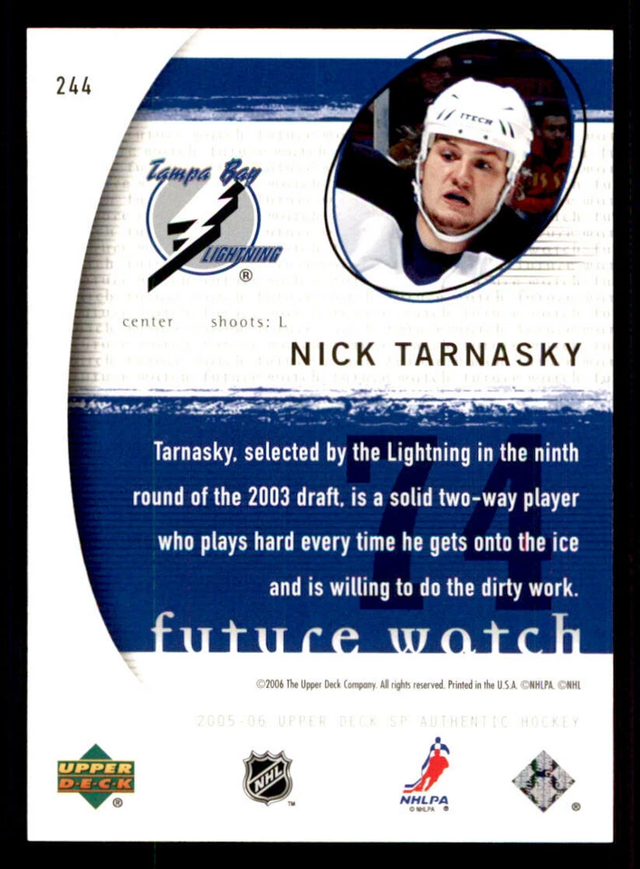 2005-06 SP Authentic #244 Nick Tarnasky RC /1999 (ref 240285) - Image 2 of 2