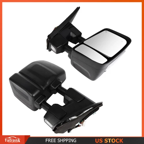 Power Heated BSM Memory Towing Mirrors Puddle Lamp For Nissan Titan 2017-2021