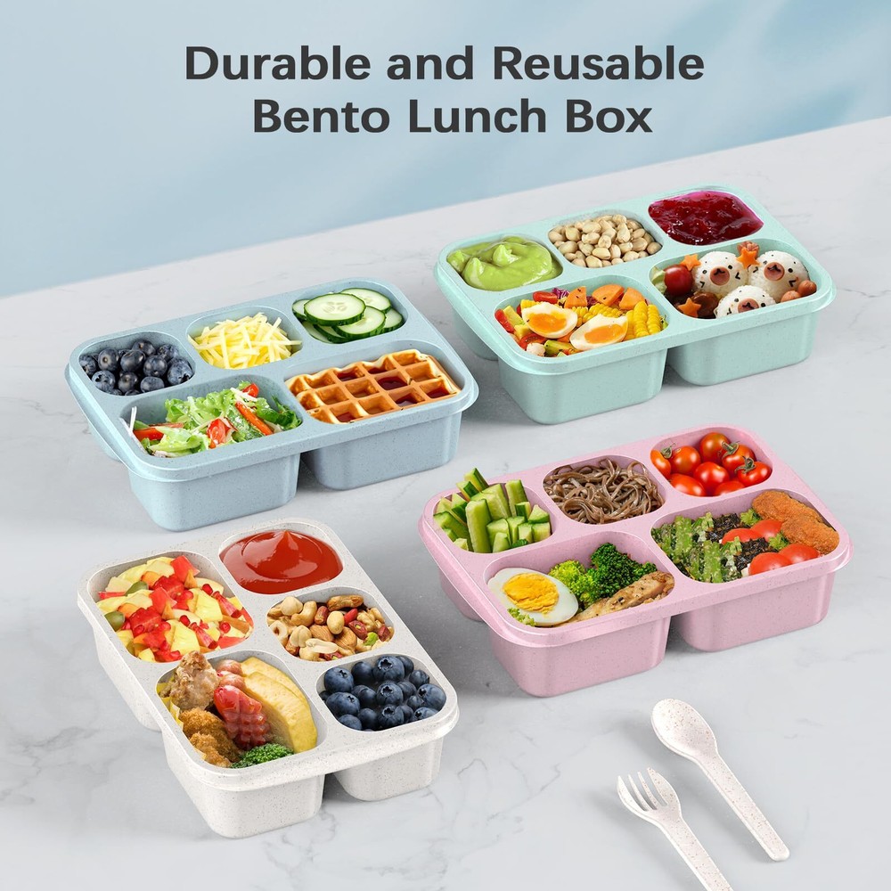 Bento Lunch Box Bento Box Reusable Lunch Box Kids With 5 Compartments Meal Prep