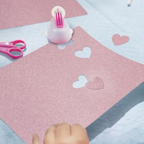 Pink Glitter Cardstock 8.5x11 Double-Sided 24 Sheets, Pink No-Shed pink - Picture 3 of 7