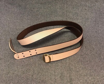 Natural Leather Musket Sling with Brass Buckle - Flintlock Muzzleloader Sling