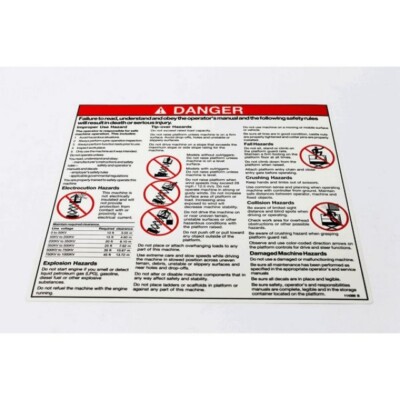 Genie 114386 Decal Danger-Gen Safety