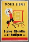 Advertising poster year 50 for free and public schools VGC