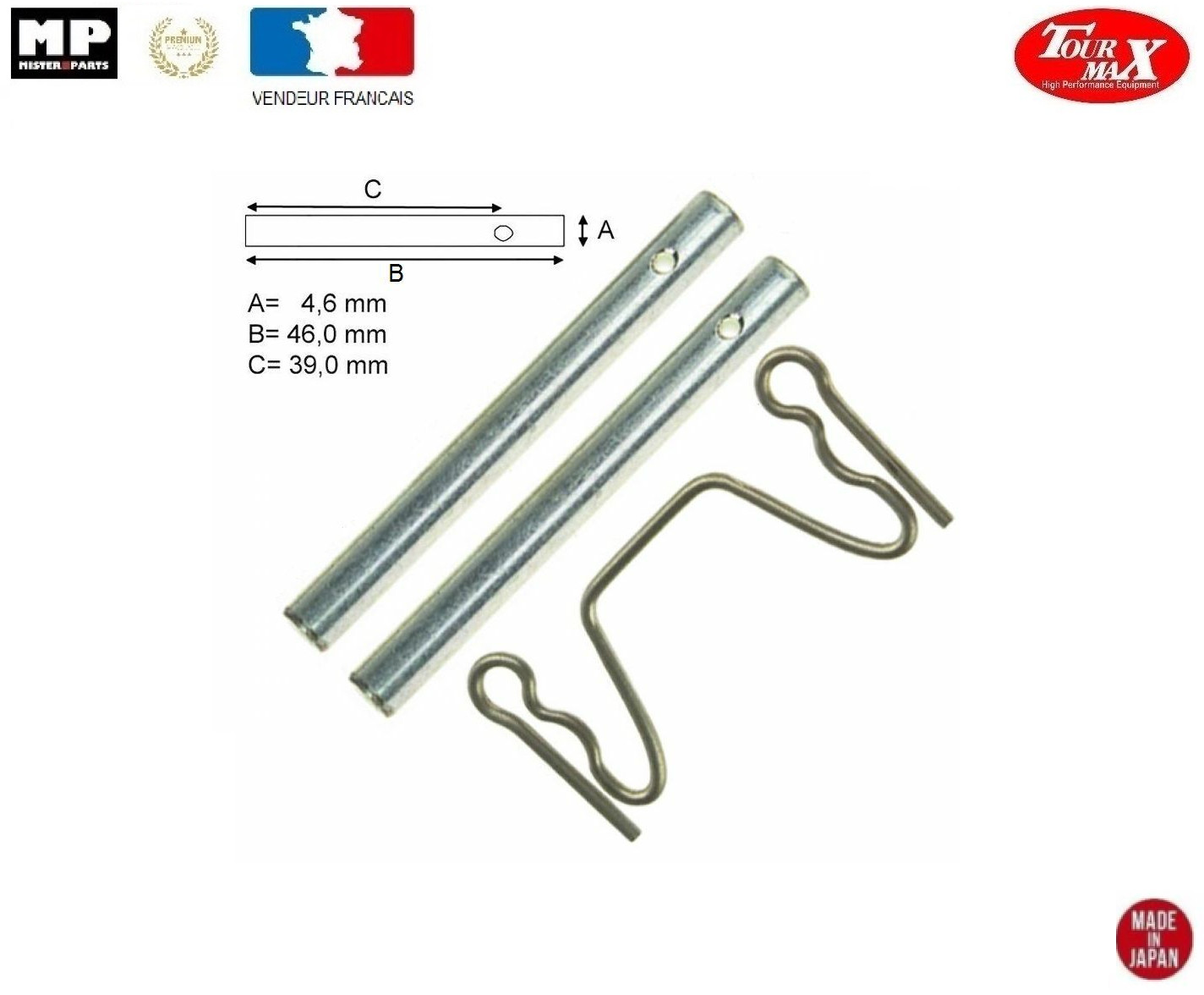 Axes de Plaquette de Frein PPS-910 pour Suzuki GSF 1200 N Bandit 1996-2005
