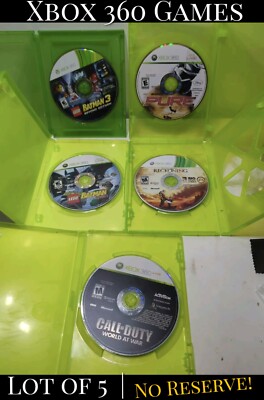  VINTAGE  (Lot Of 5) Xbox 360 Video Games - CoD, Lego Batman, Pure & Reckoning