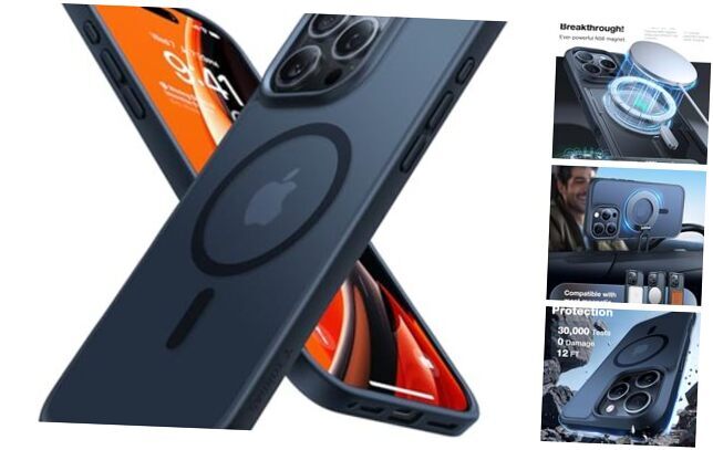 Magnetic Shockproof for 16 Pro Max Case, [Compatible with MagSafe] Black