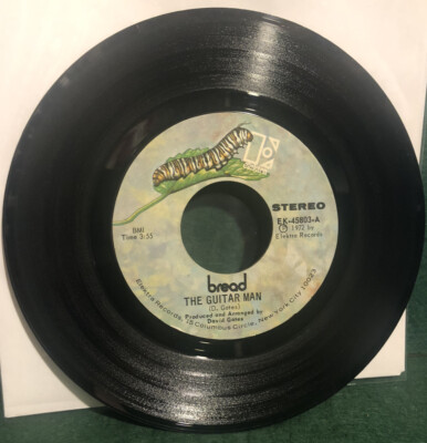 45 RPM 7'' Record Bread The Guitar Man Just Like Yesterday 1972 Elektra EK-45803