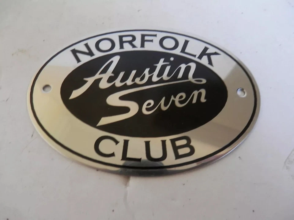 Radiador de colección Norfolk Austin Seven Car Club placa de latón cromado Foto 2 de 2