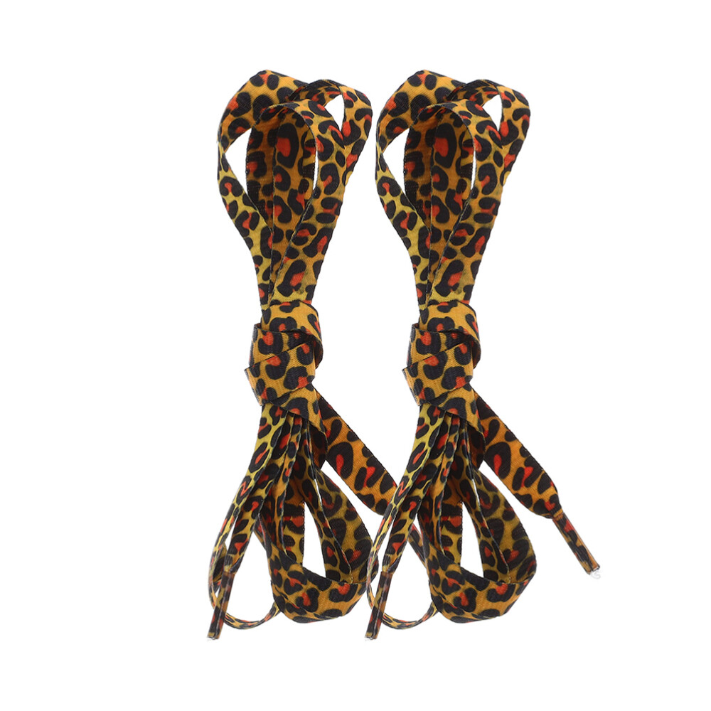 APL 1 paio lacci per scarpe stampati leopardati larghi piatti lacci elastici per scarpe