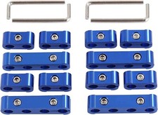 12pcs Blue Engine Wire Separator 8mm 9mm 10mm Aluminum Spark Plug Wire Divider