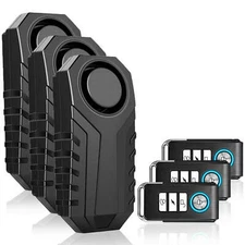 Security Bike Alarm with Remote 113dB Anti-Theft Vibration IP55 Waterproof 3Pack