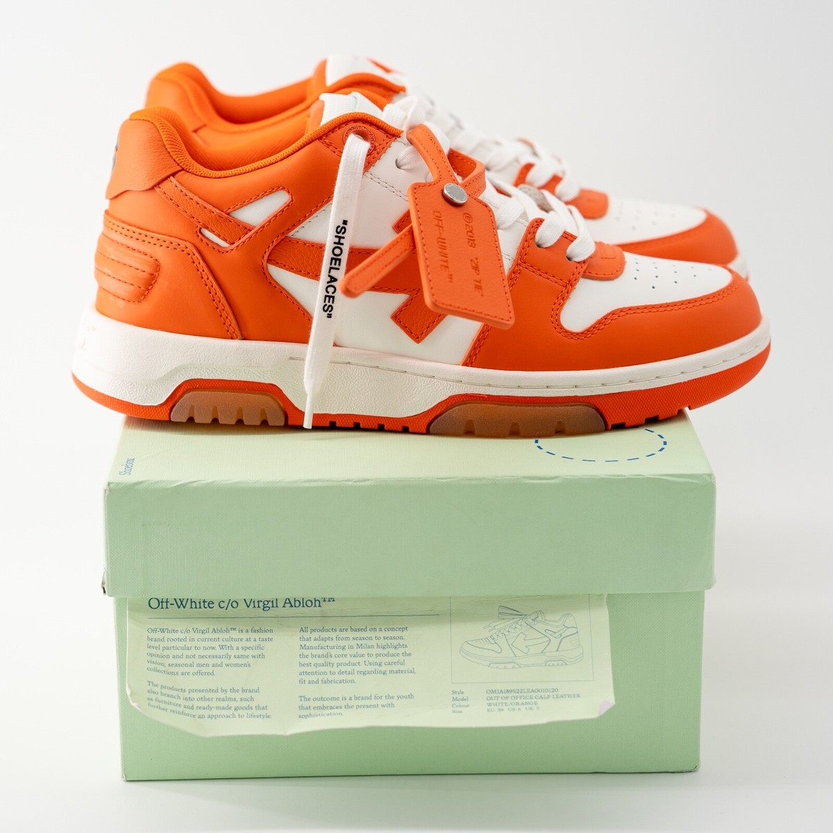 size 6 us 39 eu Off-White Out Of Office Orange White Leather