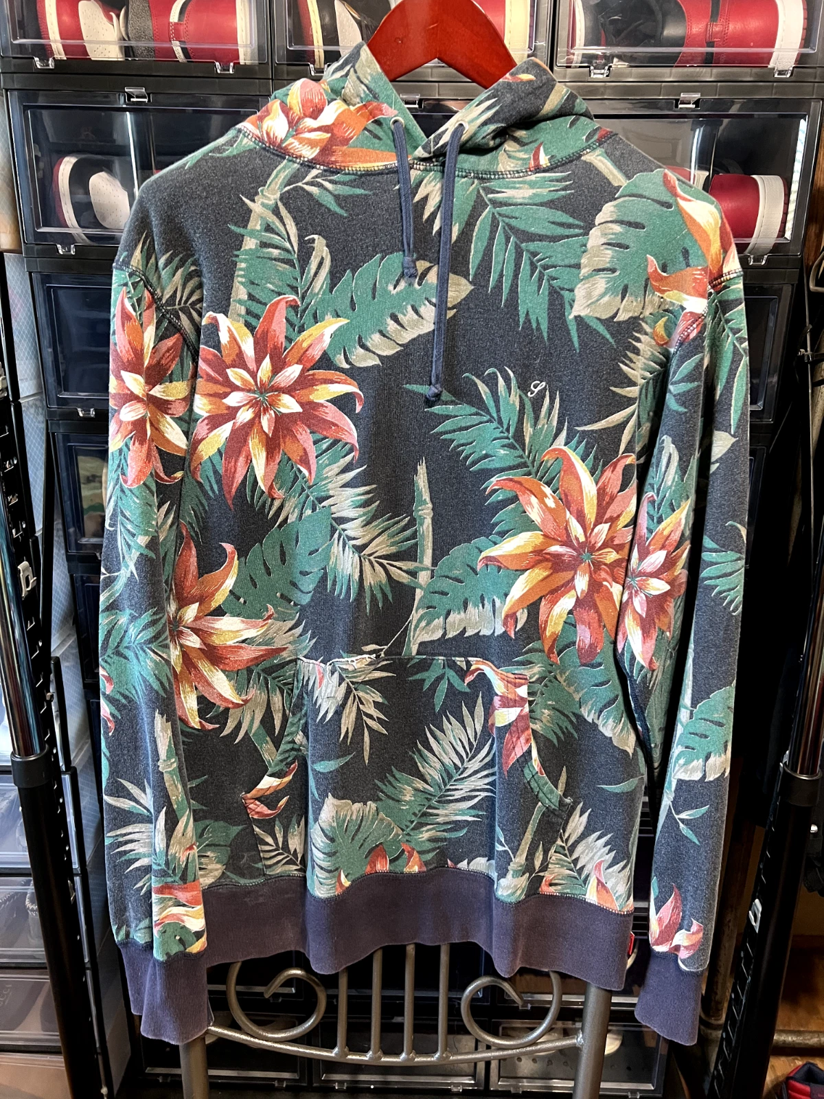 Sweat à capuche en tissu éponge floral suprême 2012 XL boîte logo TNF Bape Japan Palace Londres