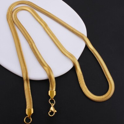 18k Gold Snake Snake Link Chain Necklace 18k Gold Stainless Steel