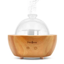 Daroma Glass Dome Essential Oil Diffuser,200ml Real Wood Base,AirRoom Humidifier