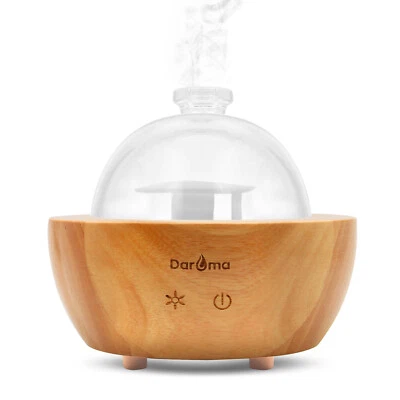 Daroma Glass Dome Essential Oil Diffuser,200ml Real Wood Base,AirRoom Humidifier