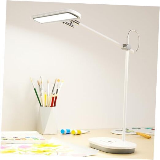 LED Desk Lamp for Home Office, Eye-Caring Bright Desk Light for Crafting, Max
