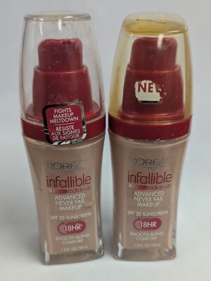 2 LOREAL INFALLIBLE ADVANCED NEVER FAIL MAKEUP 604 NATURAL IVORY 1FLOZ SEE DESCR
