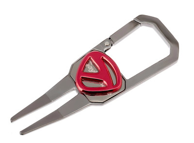 Taylormade JAPAN Golf Green Fork Divot Tool CARABINER w/ Ball Marker UN102 Red