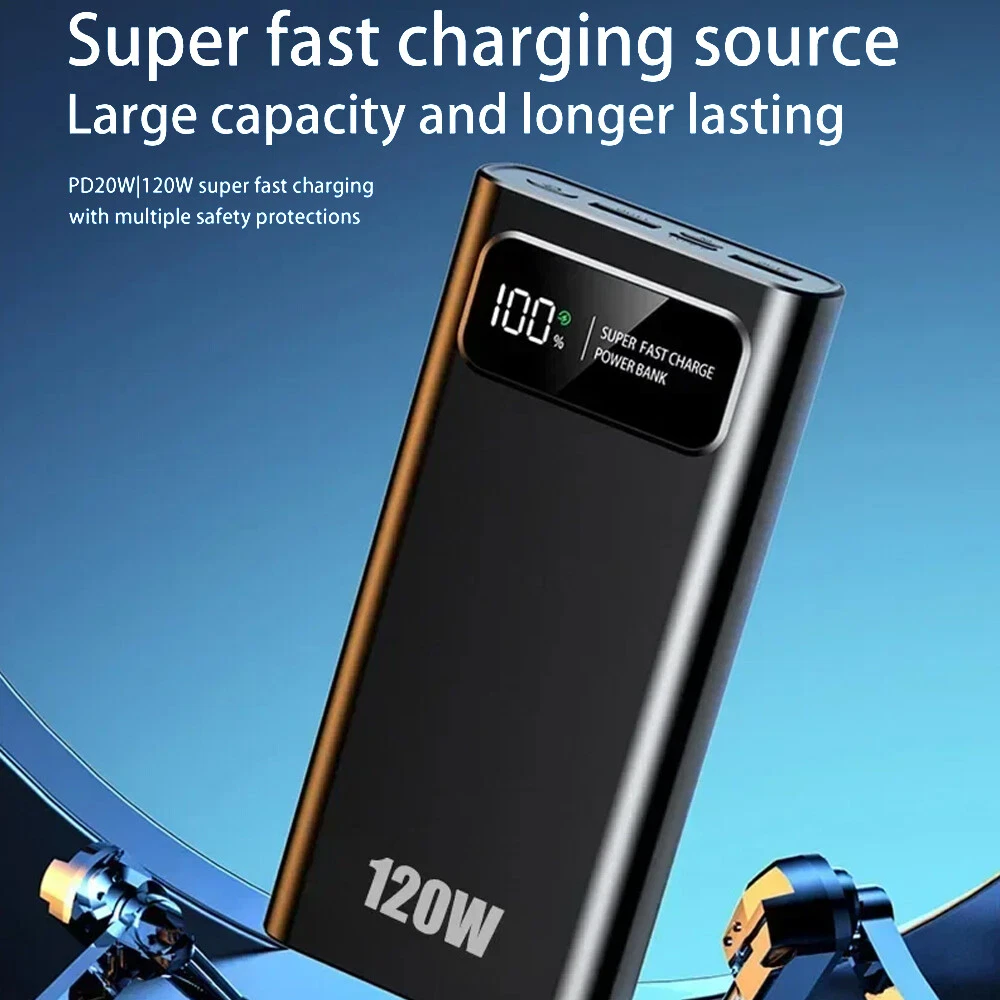 Power Bank 50000mAh 120W USB C Fast Charging Portable Charger for Camping Travel