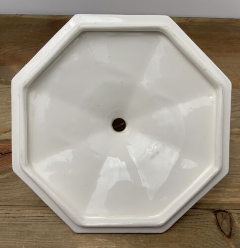 Piatto/ciotola vintage MCM coperto bianco ottagonale California 109 USA ottimo - Foto 12 di 12