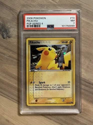 Pikachu PSA 7 Pokemon 2006 POP Series 4 #13/17 Cosmos Holo Low POP 15