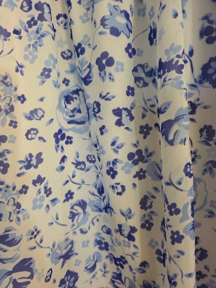 Vestido de algodón floral azul y blanco Wonder Kids niñas talla 5T con ribete colorido Foto 3 de 4