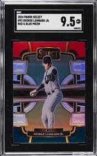 2024 PANINI SELECT CONCOURSE RED & BLUE PRIZM #92 GEORGE LOMBARD JR. SGC 9.5