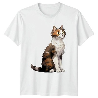 Lustiges T-Shirt Calico Katze Illustration Calico Katze Katzen Geschenk für Sie und Ihn
