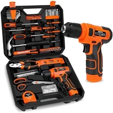 139 Piece Tool Set with 8V Cordless Drill Driver