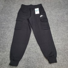 Nike Pants Kids Medium Black Cargo Tapered Jogger Sportswear Club Fleece Sweats
