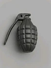 Vintage Marx Playset American Army Toy Hand Grenade Silver 3"
