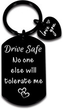Drive Safe Keychain for Him, Valentines Day Gifts for Boyfriend Husband, I Love
