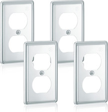 Copkim 4 Pcs 4"X2" Metal Electrical Box Cover 1-Gang Outlet Cover, 1 Duplex