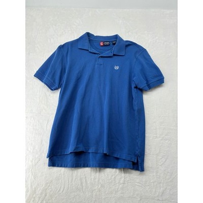 Chaps Polo Shirt Womens Large Polo Blue Short Sleeve Cotton Solid Logo