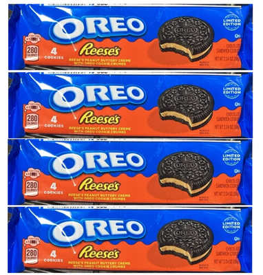 NEW! 4x REESE'S OREO Peanut Butter Creme Chocolate Sandwich