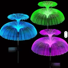 2PCS Solar Garden Lights LED 7Color Changing Stake Jellyfish Light Outdoor