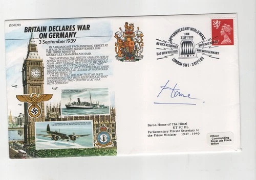 Prime Minister Baron Home of the Hirsel KT PC DL signed WW2 RAF cover