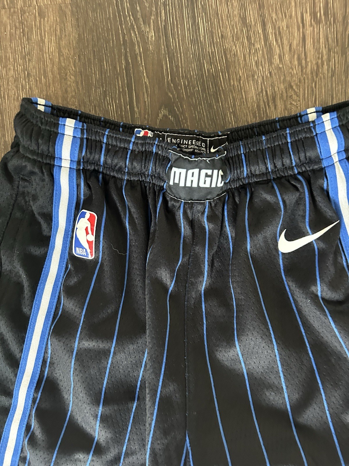 Nike Rewind Orlando Magic Black Striped Basketball Shorts Youth Boys Medium thumbnail 2