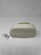 ZARA Women’s Gold Closure Box Clutch Bag White 6862/410/850