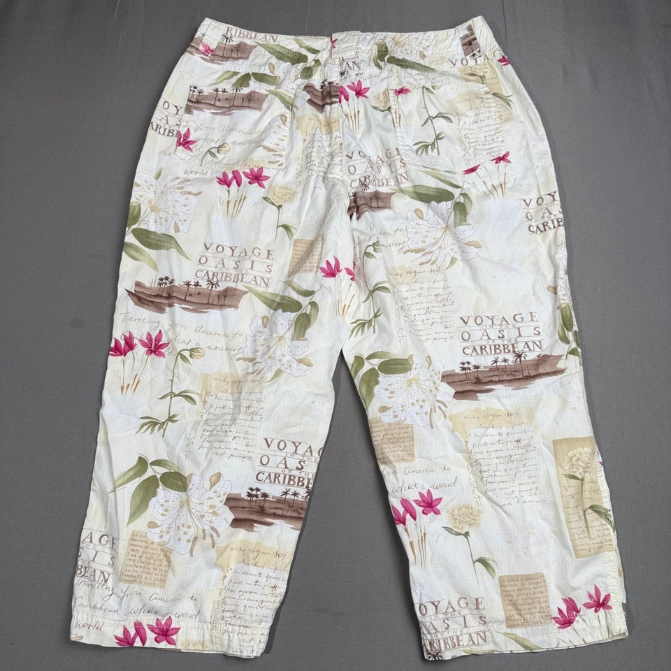 Caribbean Joe Petite Capri Pants Womens 12P Voyage Oasis Floral Print - Image 3 of 3