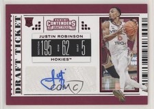 2019-20 Contenders Draft Picks College Ticket Red Foil Justin Robinson Auto 07qr