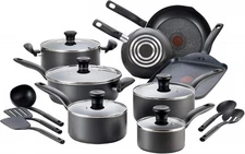 T-fal Initiatives Nonstick Cookware Set 18 Piece, Oven Broiler Safe 350F, Kitche