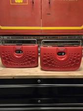 PANASONIC Vintage Pair 8 Track Player RS-833S Stereo Red Swiss Cheese Working. 