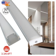 Led Aluminum Profile Track And Cover 3.3FT 6.6FT Led Strip Light Holder 50 Pack
