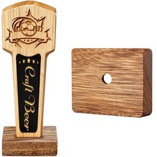2 PCS Beer Tap Handle Display, Wooden Tap Handles Display Stand 3/8"-16 UNC thre