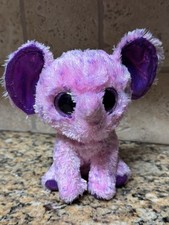 TY Beanie Boos BIG EYED ELLIE THE PINK ELEPHANT 6" Plush STUFFED ANIMAL Toy