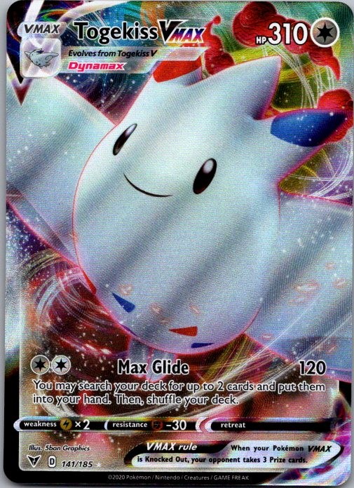 Pokemon TCG Togekiss VMAX Ultra Rare SWSH04: Vivid Voltage 141/185 NM